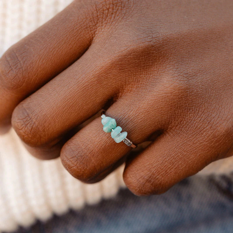 Pura Vida Bracelets Wire Wrapped Gemstone Ring