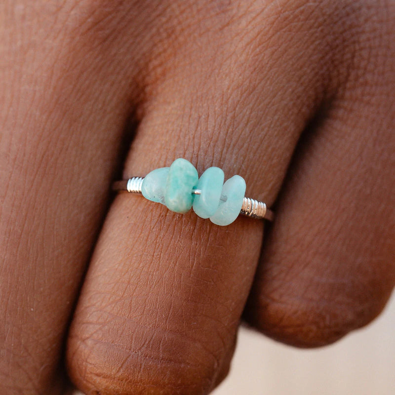 Pura Vida Bracelets Wire Wrapped Gemstone Ring