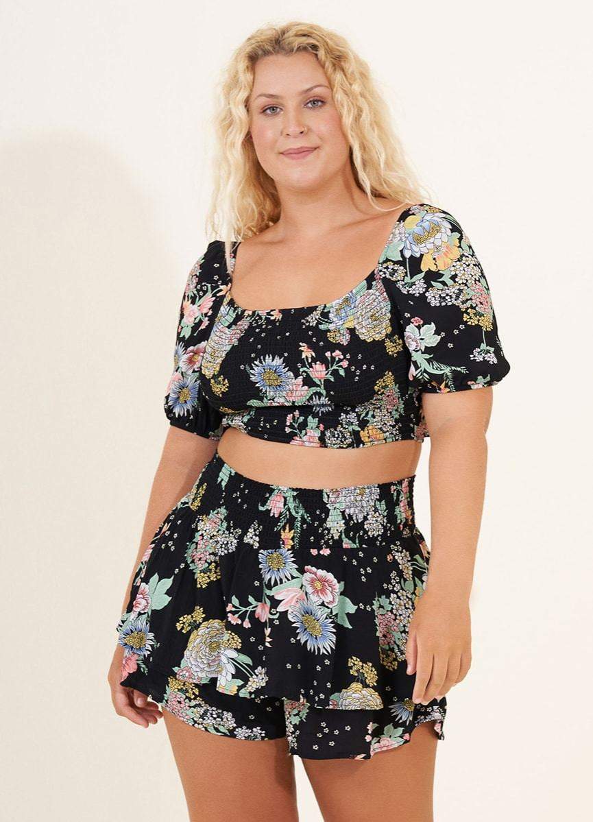 Maaji Black Bouquet Riley Crop Top