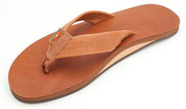 Rainbow Sandals Tan w/ Brown Single Layer Classic Leather with Arch Support  (Mens)