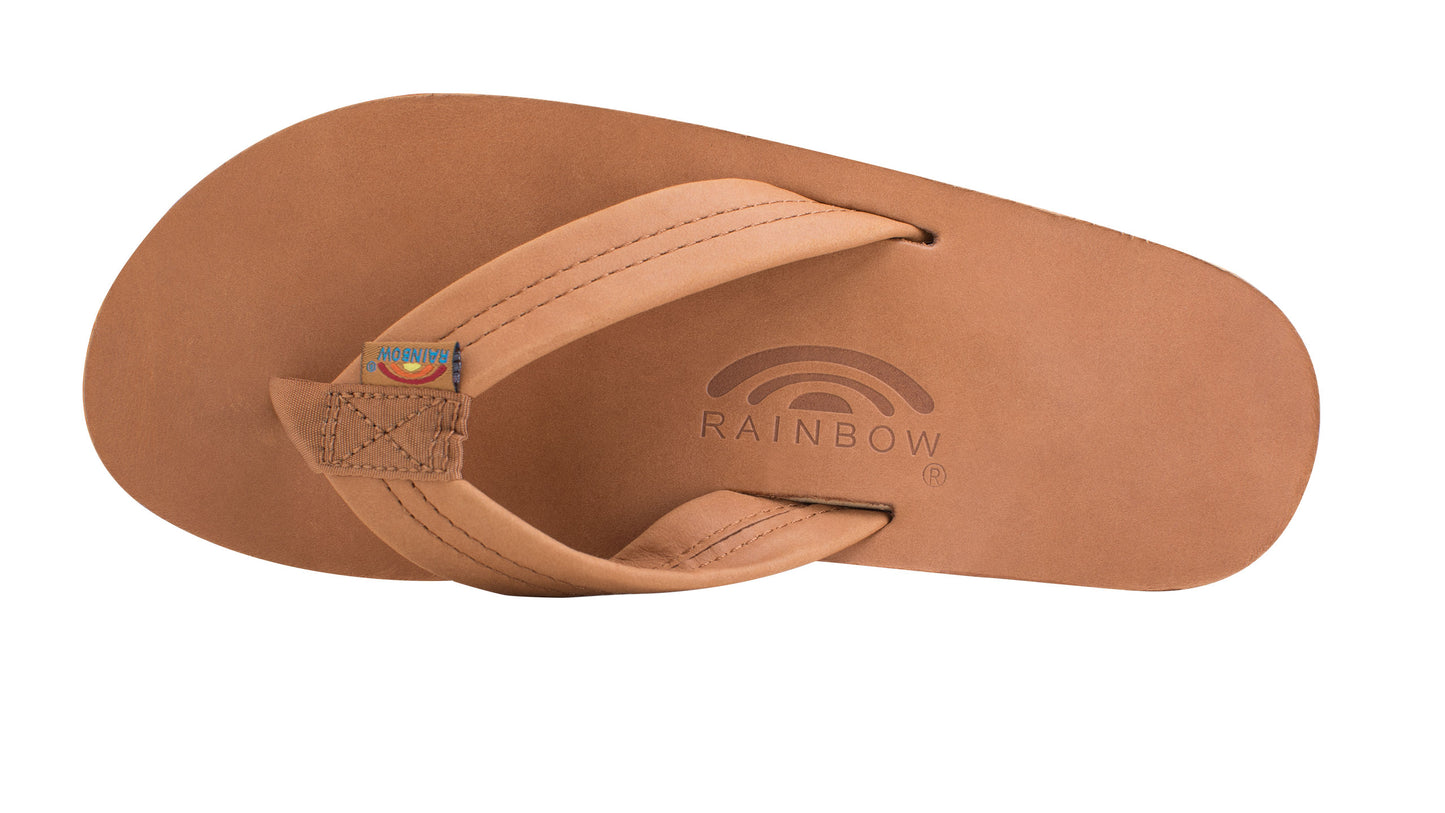 Rainbow Sandals Tan with Blue Midsole Classic Leather (Mens)