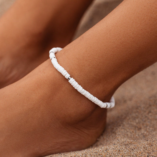 Pura Vida Bracelets Puka Shell Stretch Anklet
