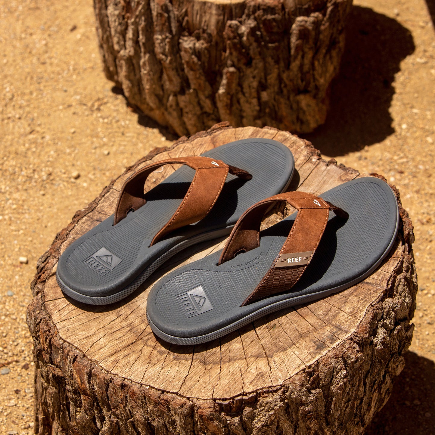 Reef Santa Ana Mens Sandals - Grey & Tan