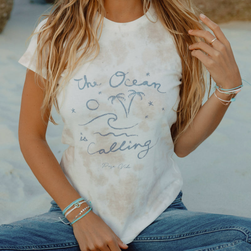 Pura Vida Bracelets The Ocean Is Calling Fitted Tee