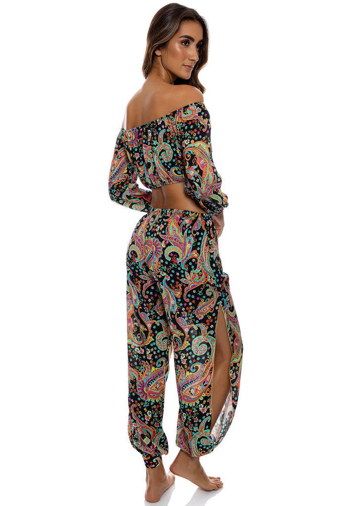 Luli Fama Gypsy Off The Shoulder Crop Top