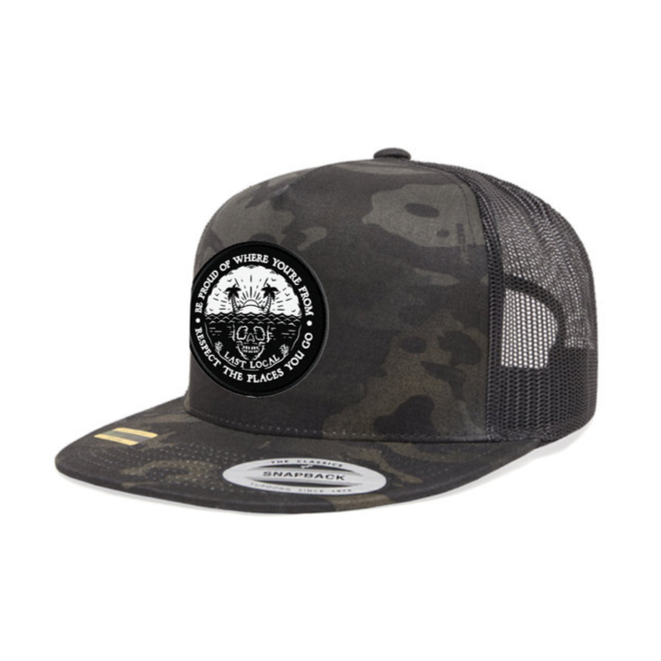 Last Local Skull Island Snapback Hat - Black Camo