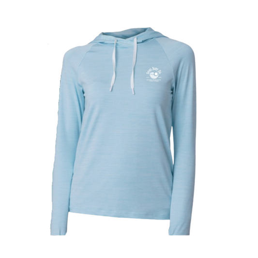 Sand Surf Co. Yin Yang Helm UPF 50 Hooded UV Shirt - Heather Blue