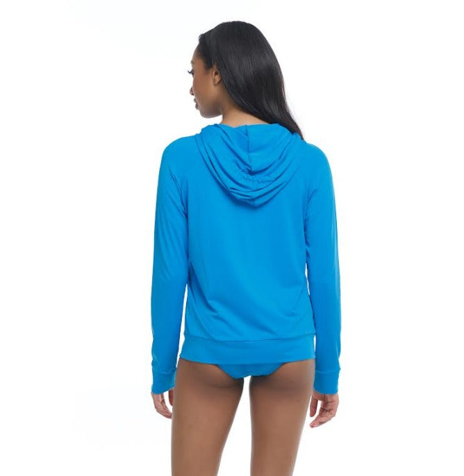 Body Glove Smoothies Adeline Hoodie Rash Guard - Coastal Blue