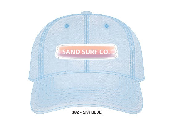 Sand Surf Co. Richardson Premium Logo Dad Hat - Acid Wash Denim