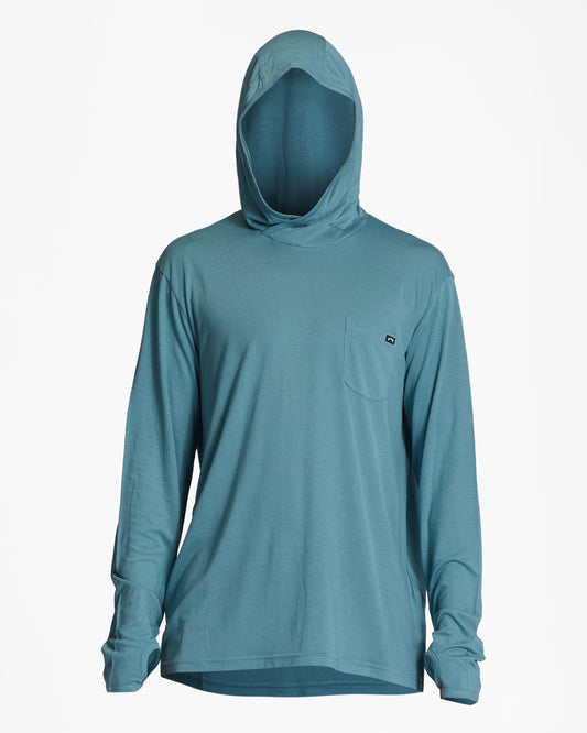 Billabong Eclipse Hooded Long Sleeve Surf T-Shirt - Light Marine