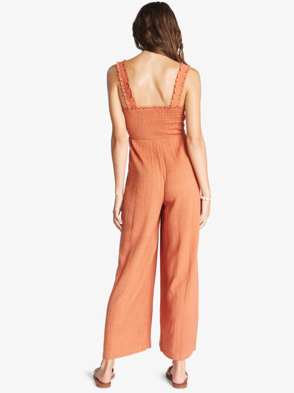 Roxy Adventure Bound Woven Tank Jumpsuit - Baked Clay