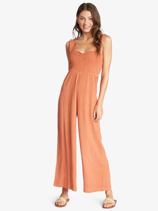Roxy Adventure Bound Woven Tank Jumpsuit - Baked Clay