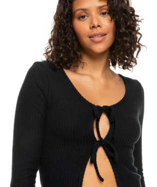Roxy Looking Good Tie Front Cardigan Top