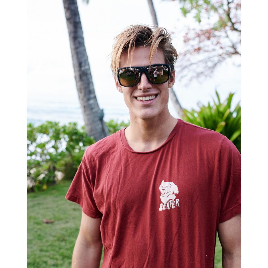 I-SEA Nick I Polarized Sunglasses - Black Rubber & Copper Mirror