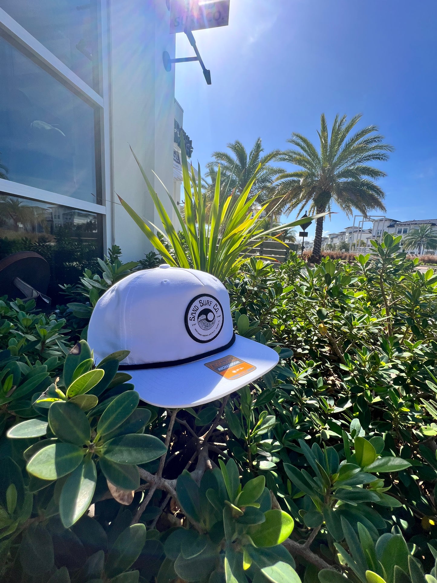 Sand Surf Co. Richardson 256 Yin Yang Logo Hat - White