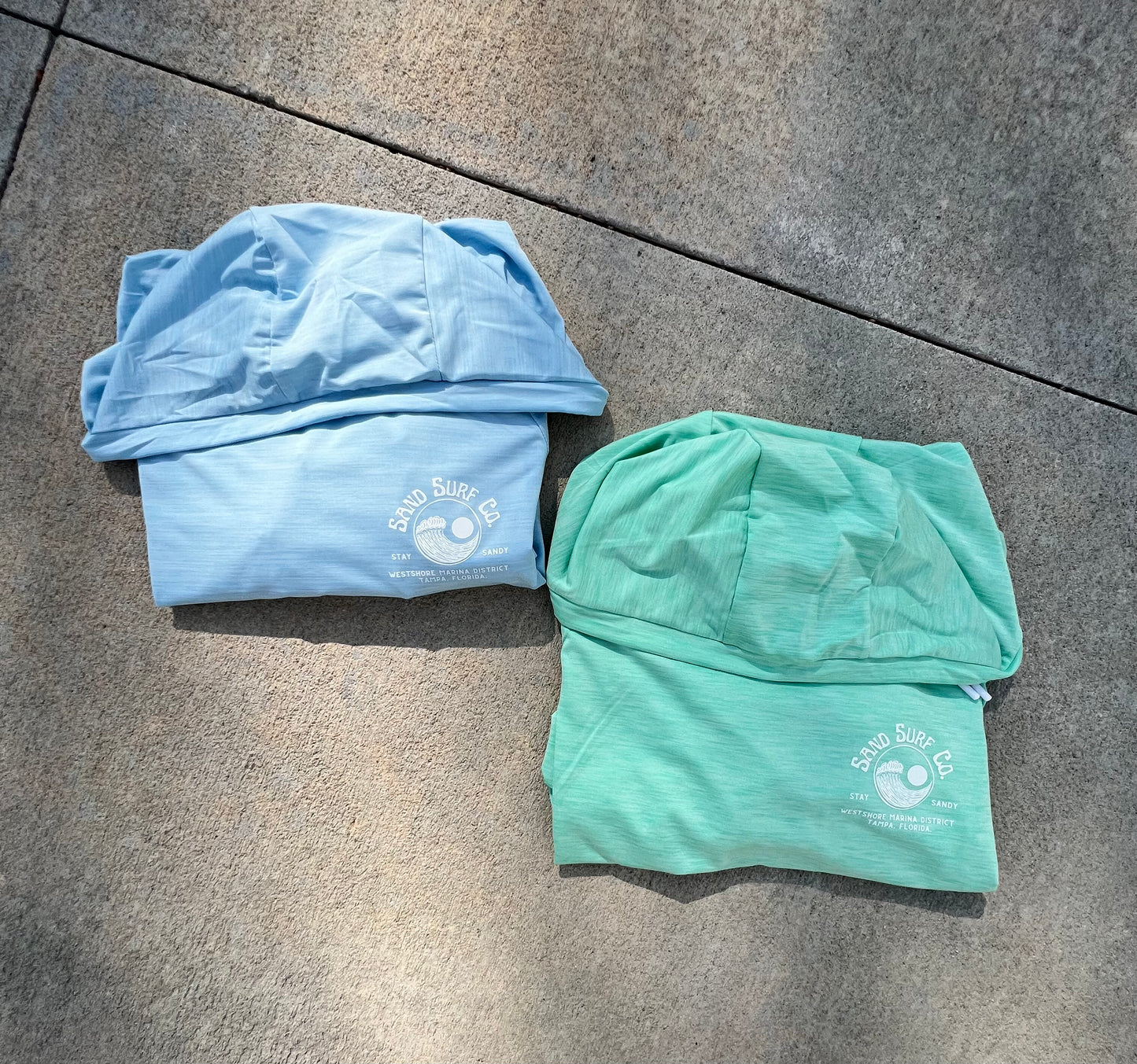 Sand Surf Co. Yin Yang Helm UPF 50 Hooded UV Shirt - Heather Blue