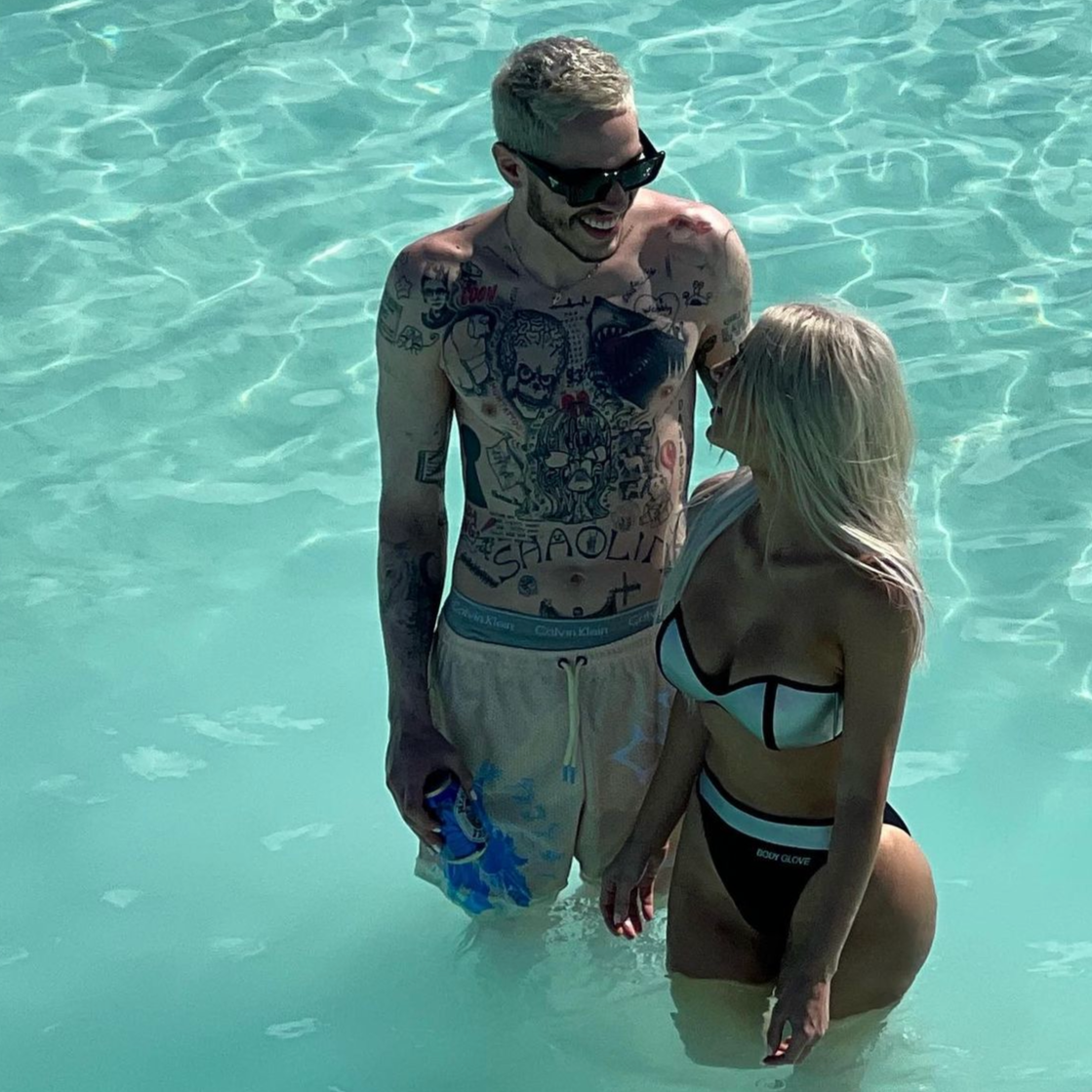 Kim Kardashian and Pete Davidson. Pete Davidson. Kim K Bikini. Body Glove.
