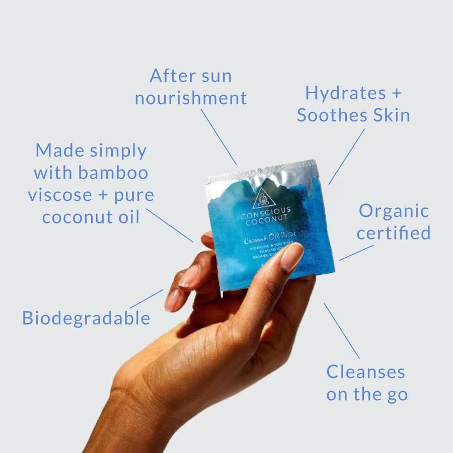 Conscious Coconut Organic Coconut Oil Wipes Single