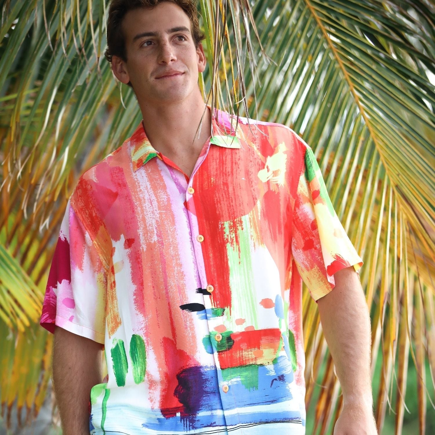Jams World Pink Hawaiian Shirts for Men