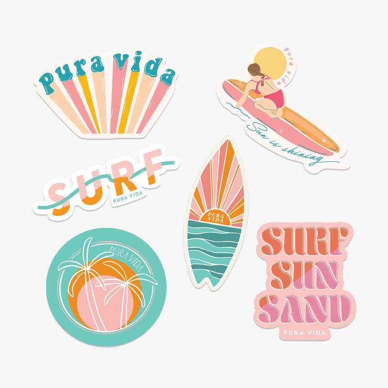 Pura Vida Glow Girl Sticker Pack