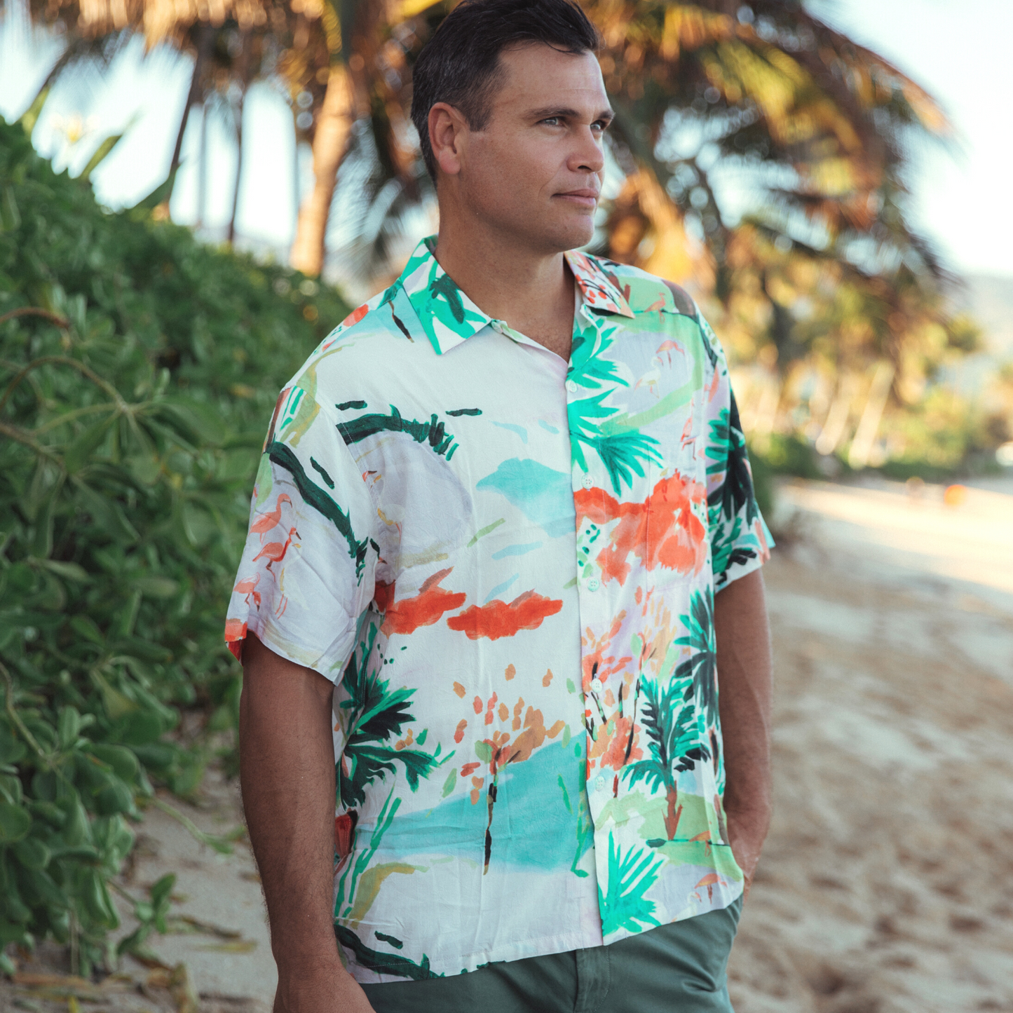 Jams World Men's Retro Shirt - Flamingo Beach