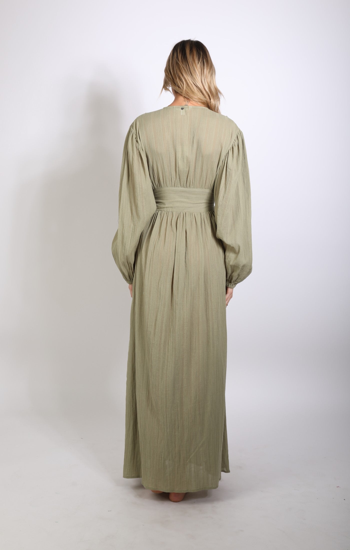 Rusty Siloh Textured Slit Maxi Dress