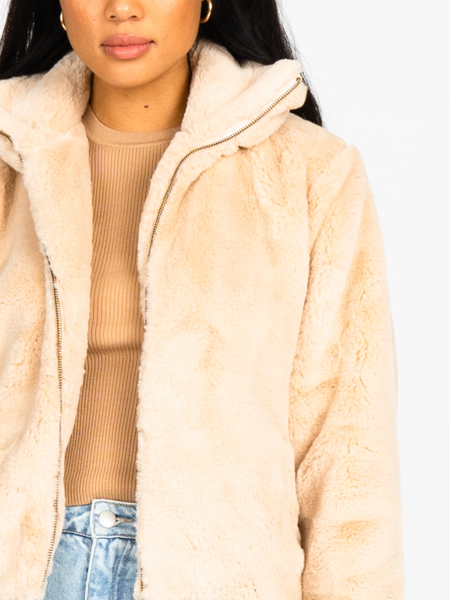 Rusty Fur Bomber Jacket