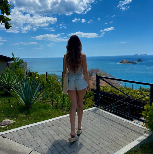 Rhythm Driftwood Stripe Overswim Short - Cream