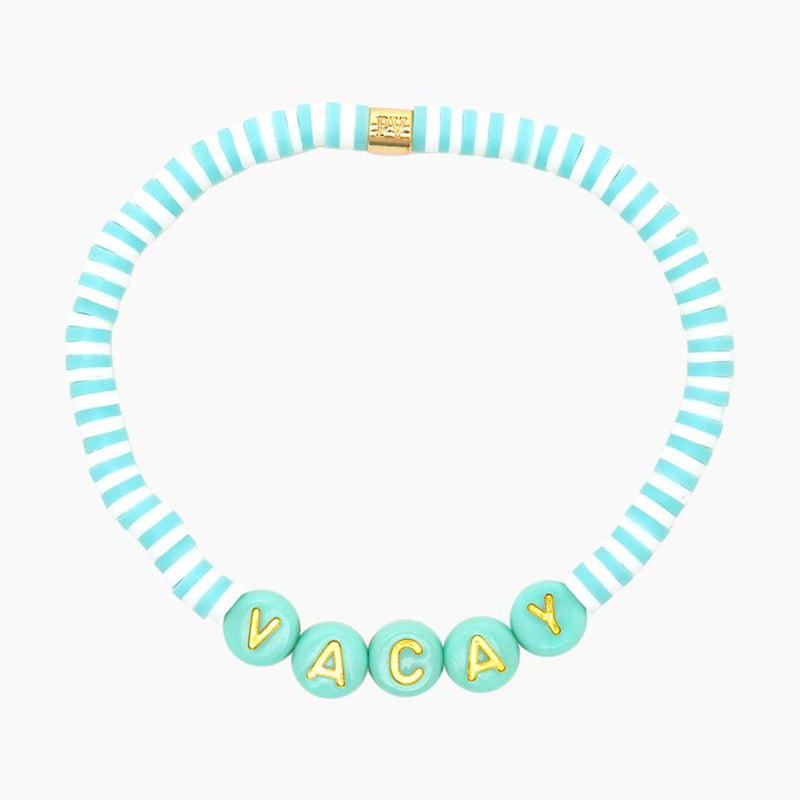 Pura Vida Bracelets Vacay Vinyl Disc Stretch Bracelet - Gold
