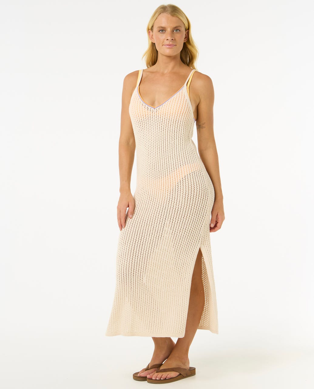 Rip Curl Cala Vadella Crochet Dress - Off White