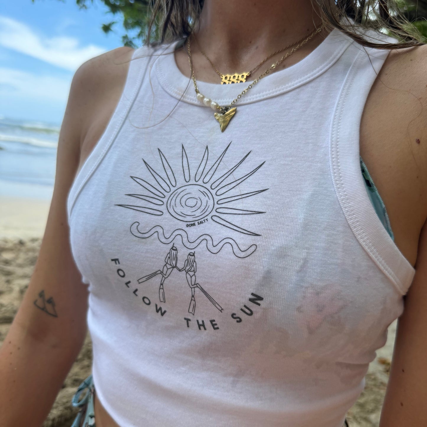 Gone Salty Chase The Sun Tank Top - White