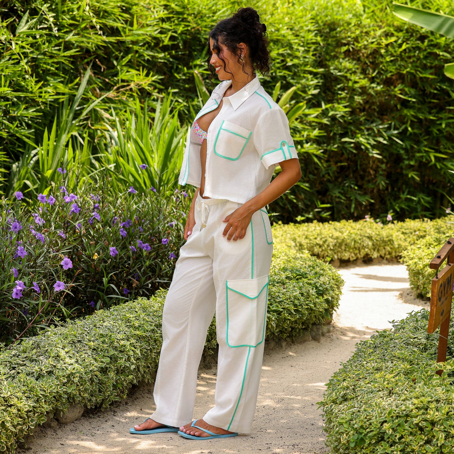 Kulani Kinis Essential Cargo Pants - Crystal Tides (Wild Honey Collection) by Kulani Kinis