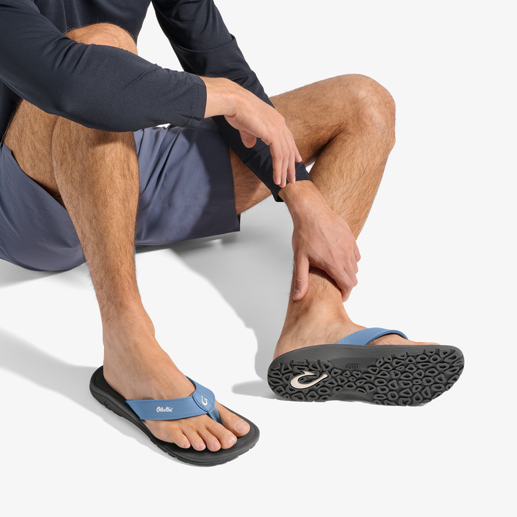 Olukai ‘Ohana Men's Beach Sandals - Blue Fog & Rock