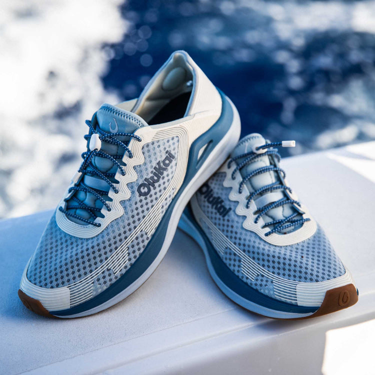 Olukai Ahi Men’s Performance Marine Shoe - Blue Pearl & White Sand