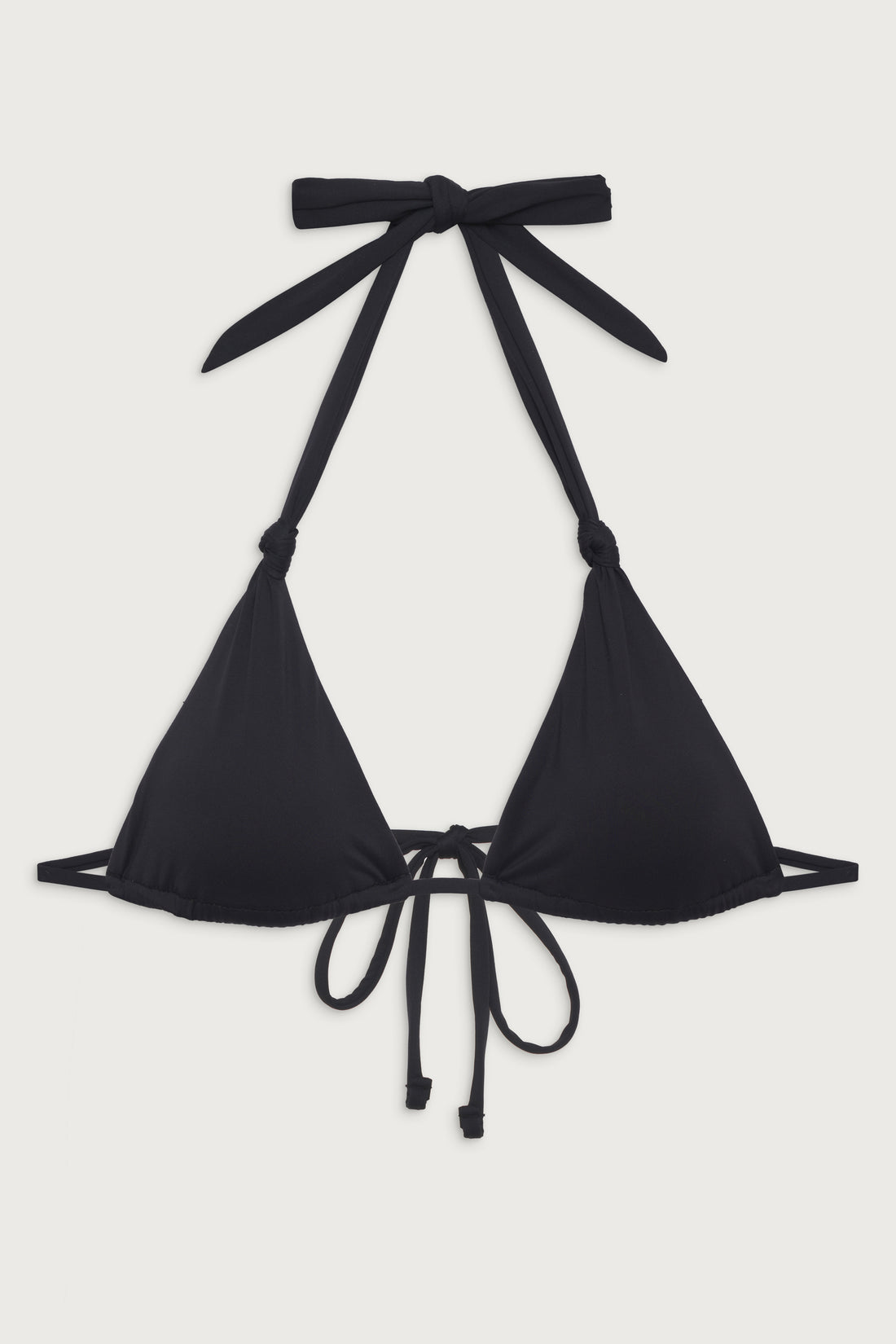 Frankies Bikinis Kealy Triangle Halter Bikini Top - Black