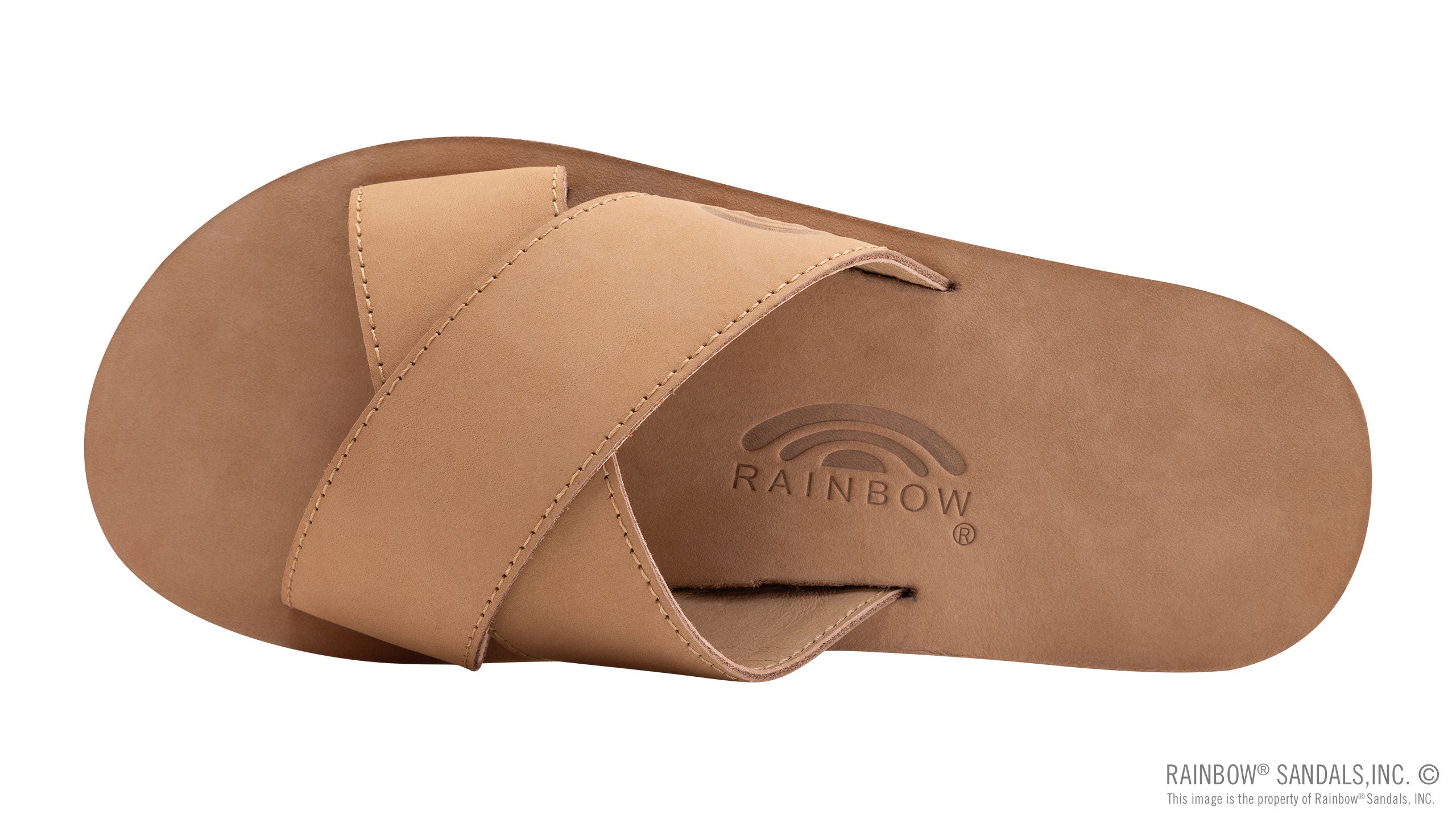 Rainbow Sandals Premier Leather Single Layer Arch Cross Strap Flat Sti Sand Surf Co