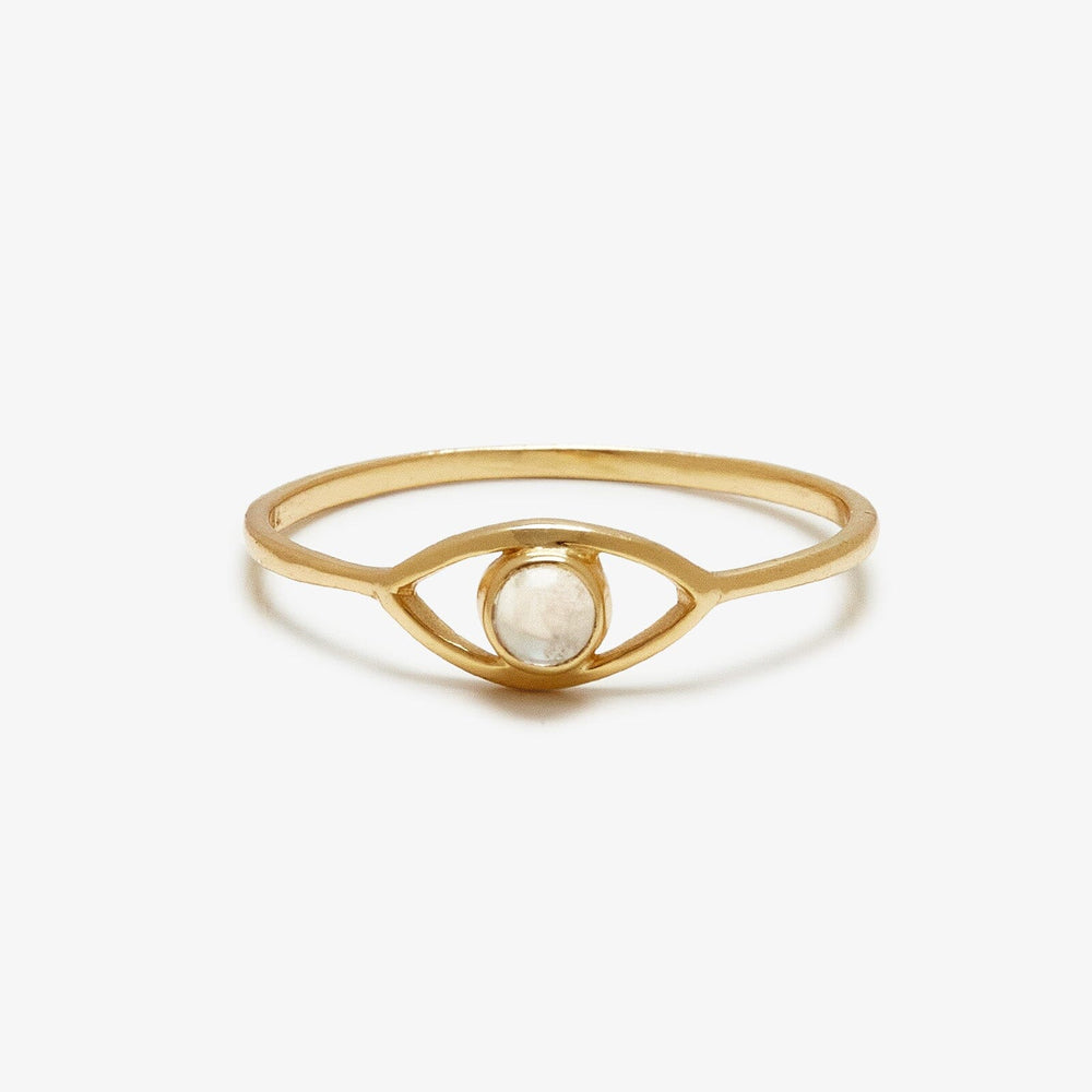 Pura Vida Bracelets Gemstone Eye Ring - Gold