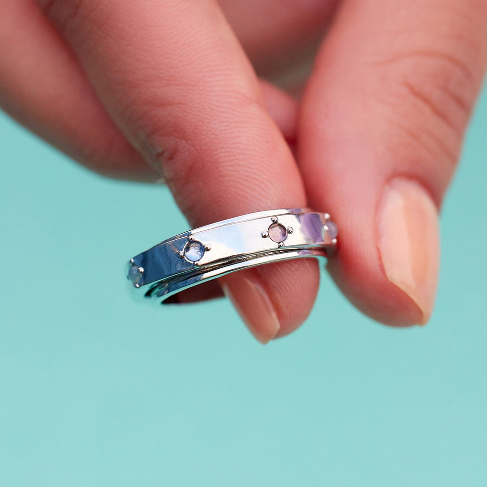 Pura Vida Mental Health Awareness Fidget Ring - Silver