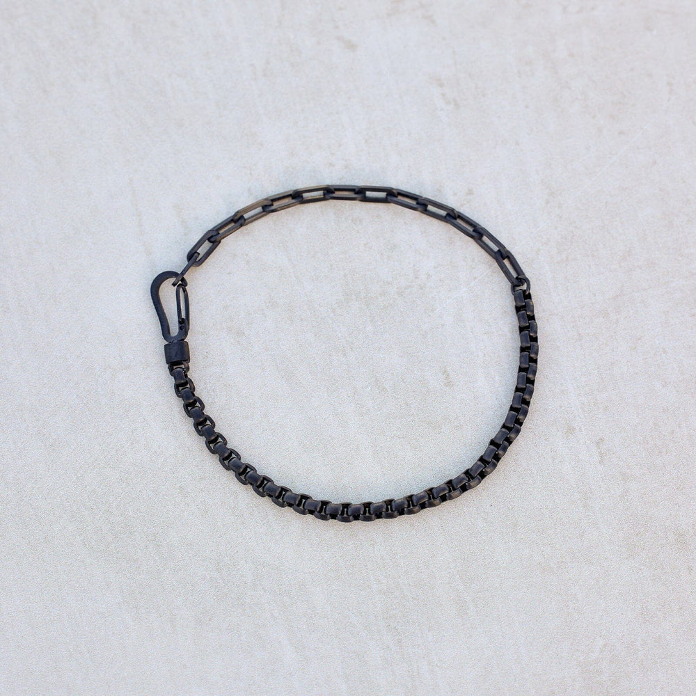 Pura Vida Bracelets Mens Carabiner Clasp Chain Bracelet - Black
