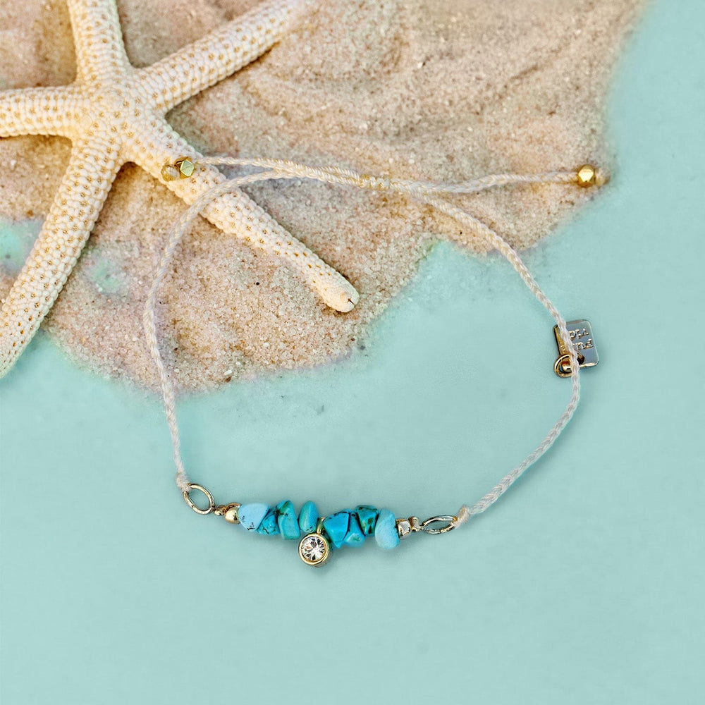 Pura Vida Bracelets Turquoise Bead Charm Dainty Bracelet - Natural