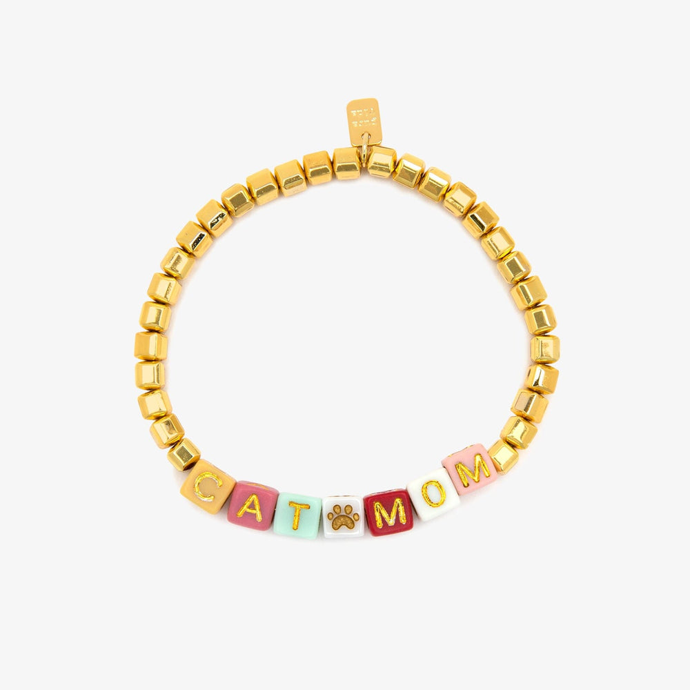 Pura Vida Bracelets Cat Mom Stretch Bracelet - Gold