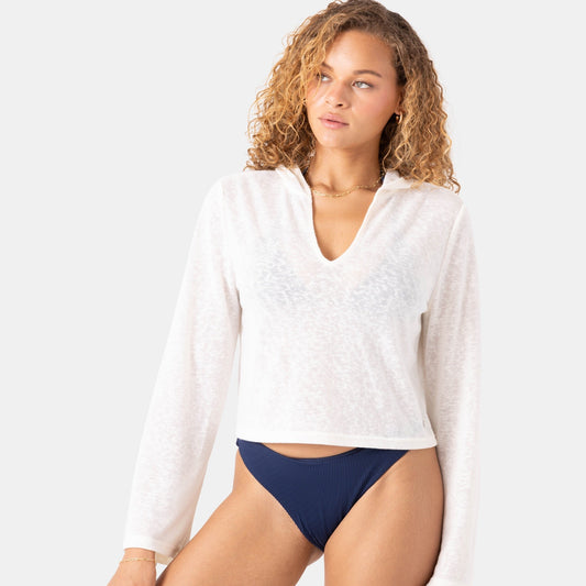 Roxy After Surf Cover Up Hoodie - Egret