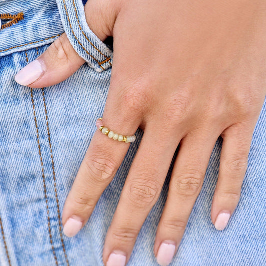 Pura Vida Ombre Rainbow Bead Stretch Ring