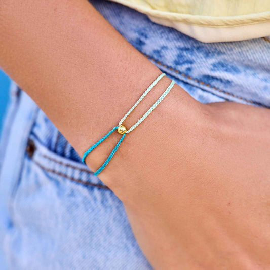 Pura Vida Bracelets Blue Two Tone Dainty Bracelet