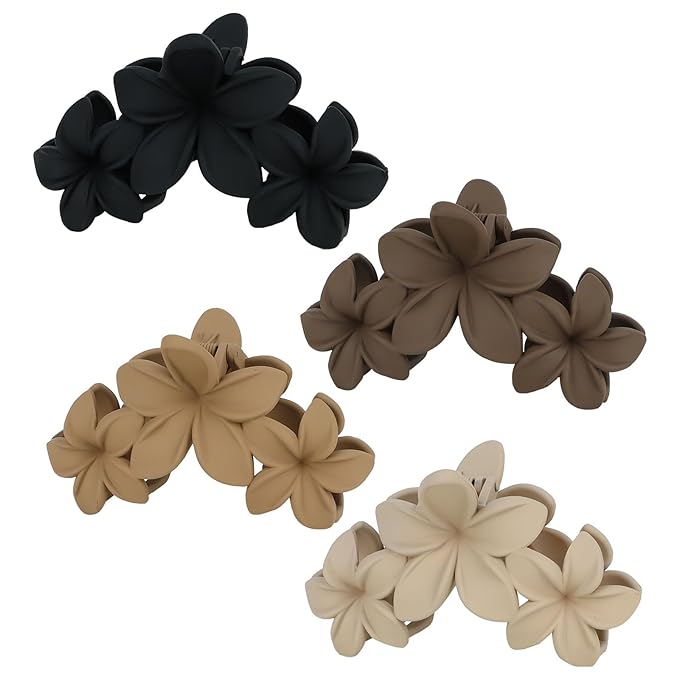 Tonal Hawaiin Flower Hair Claw Clip