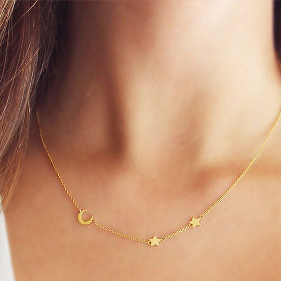 Salty Cali To The Moon and Back Necklace - 18K Gold