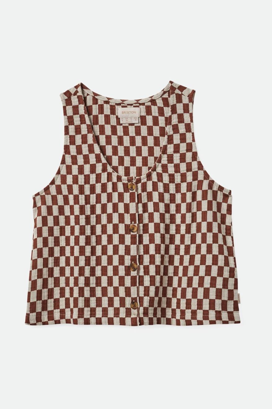 Brixton Mykonos Small Check Tank - Sepia