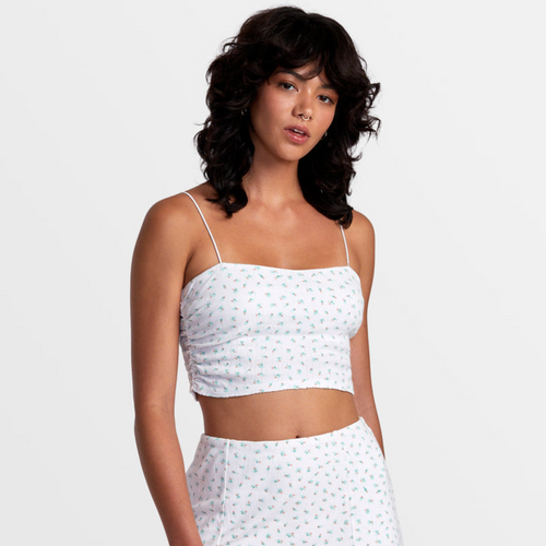 RVCA Lexi Pointelle Bandeau Tank Top - Whisper White – Sand