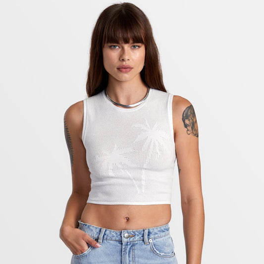 RVCA Selects Shiver Sweater Tank - Whisper White