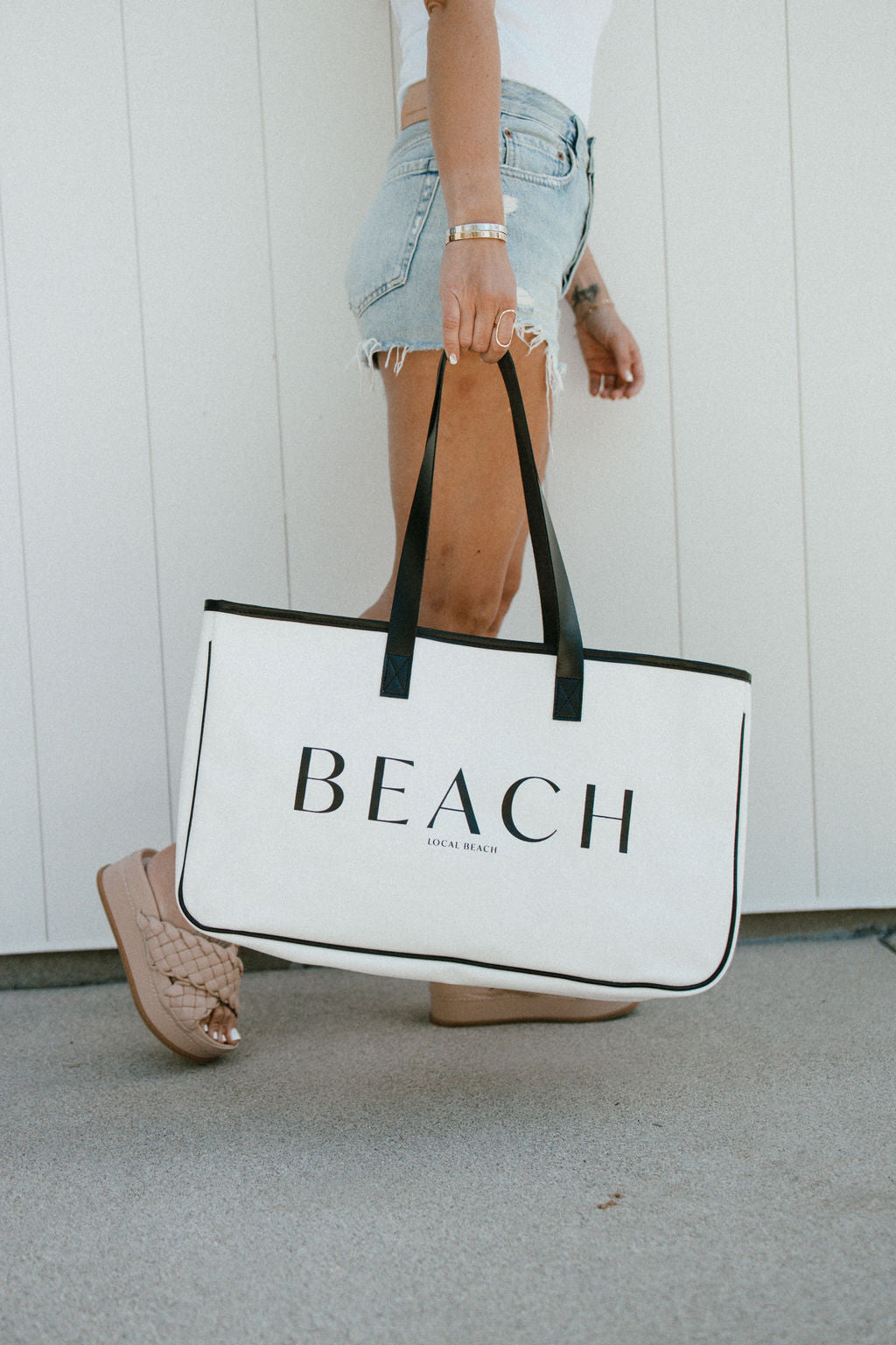 Local Beach Beach Canvas Tote - White